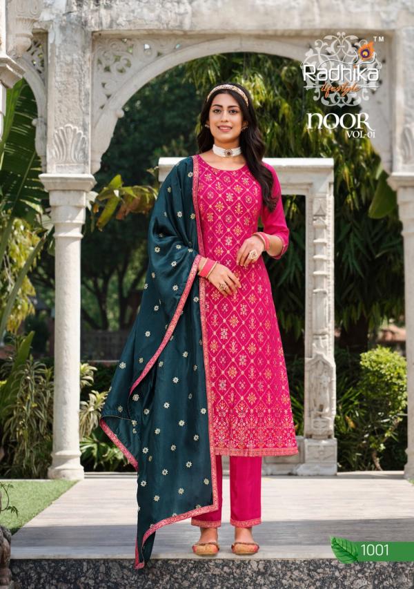 Radhika Noor Vol 1 Party Designer Kurti With Bottom Dupatta Collection